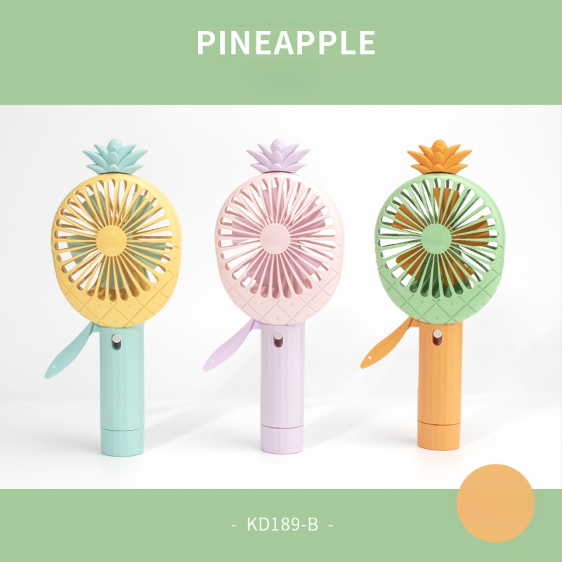Naujas produktas Mini vaisių rankinis rankinis slėgis Mažas nešiojamas ventiliatorius Mielas ananasų morkų purškiklis Rankinis ventiliatorius