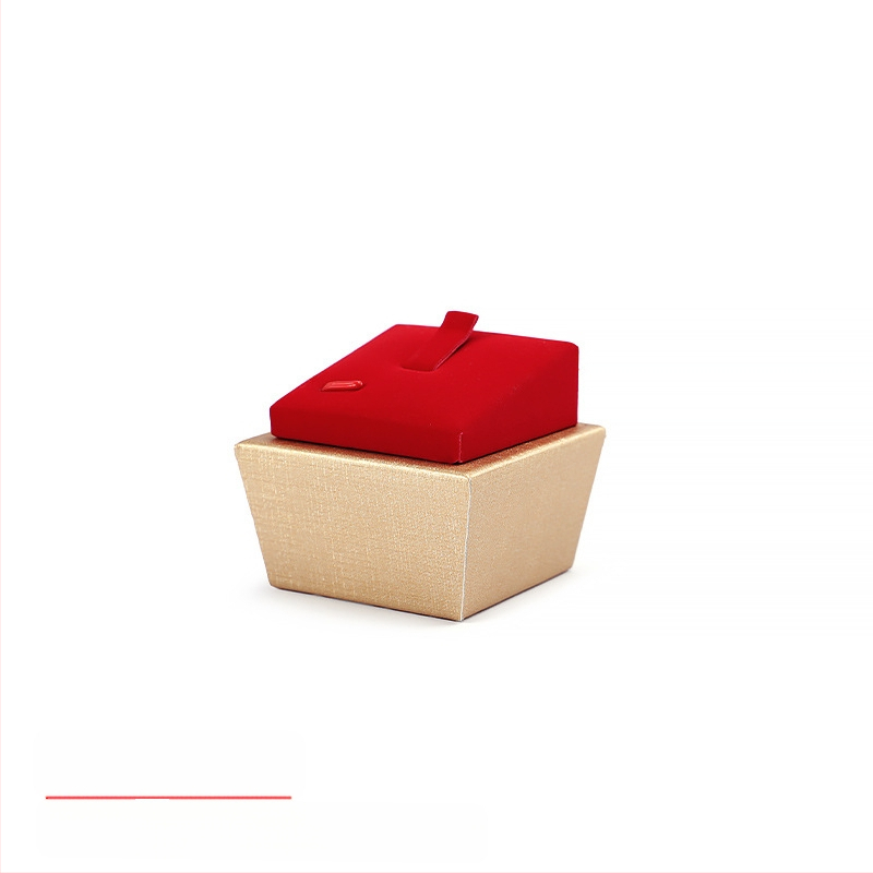 Set rekvizita za izlaganje nakita, crveni flanel, zlatni pladanj za nakit, držač za prstenje, ogrlicu, pult, stalak za nakit