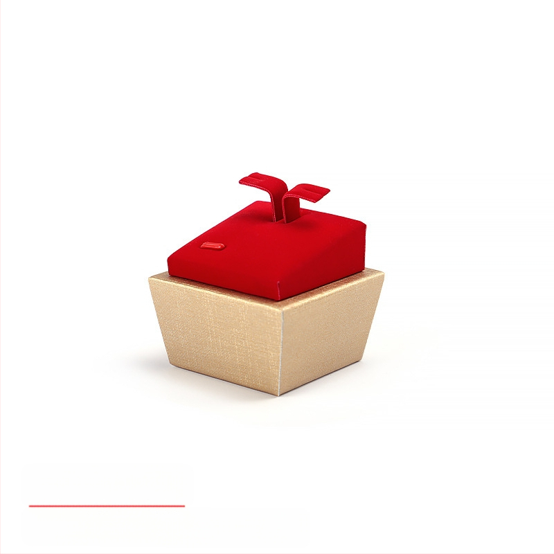 Set rekvizita za izlaganje nakita, crveni flanel, zlatni pladanj za nakit, držač za prstenje, ogrlicu, pult, stalak za nakit