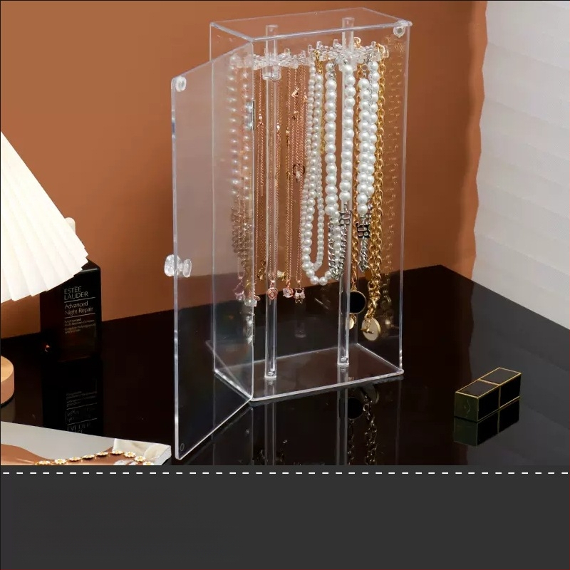 Akrilo karolių laikymo dėžutė Buitiniai papuošalai Apyrankės Pakabuko stovas Perlų karoliai Apyrankė Dulkių nepraleidžianti apdailos dėžutė