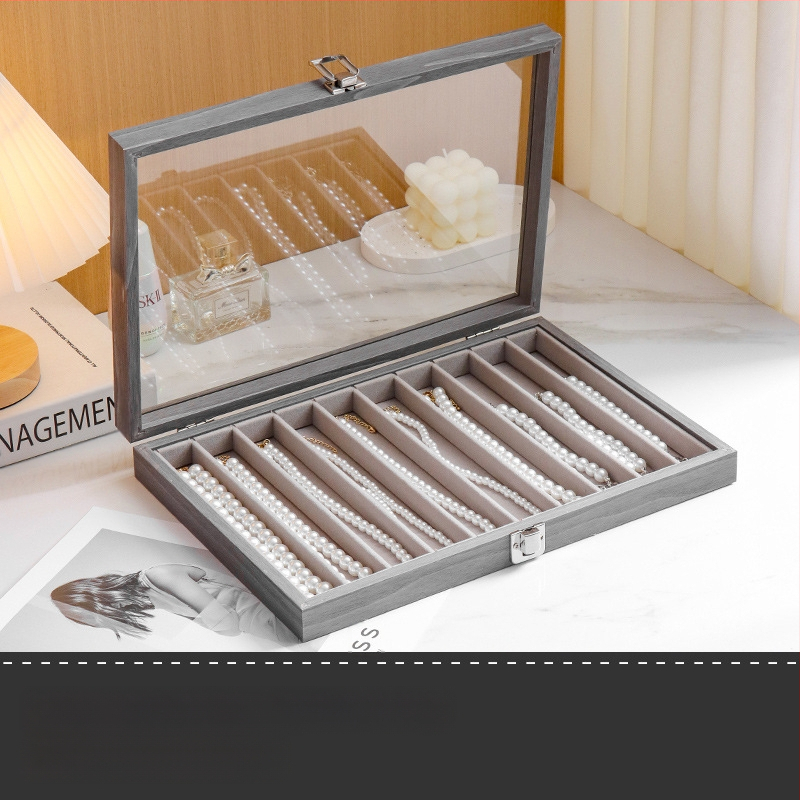 Akrilo karolių laikymo dėžutė Buitiniai papuošalai Apyrankės Pakabuko stovas Perlų karoliai Apyrankė Dulkių nepraleidžianti apdailos dėžutė