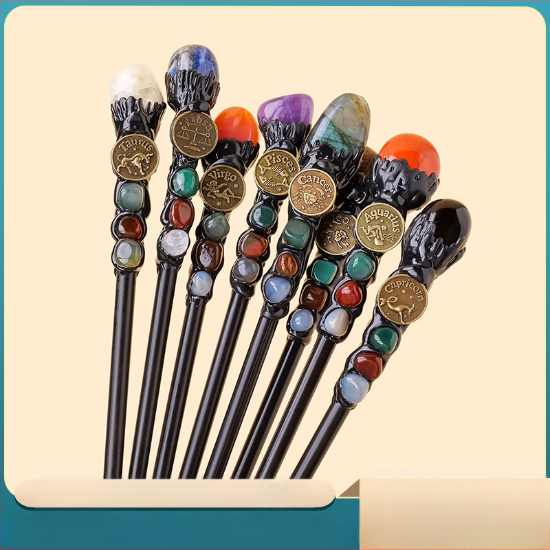 Tarpvalstybinis natūralus krištolas originalus akmuo dvylika žvaigždynų stebuklingos lazdelės krištolo elementas originalus akmuo magiškas skeptras rekvizitai didmeninė prekyba