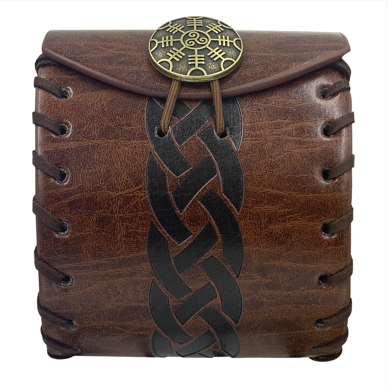 Viduramžių maža kvadratinė rankinė, skandinaviško vikingų stiliaus, vintažinio COSPLAY atributika, „Amazon TEMU Cross Border“.