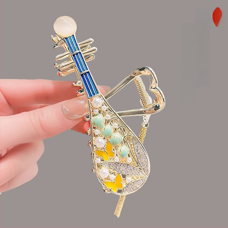 Nauja kiniško stiliaus nacionalinio stiliaus moteriška didelė senovinio stiliaus plaukų segtukas su kutais nugarėlėje, aukštos kokybės fu personažo veido kaukė su ryklio segtuku