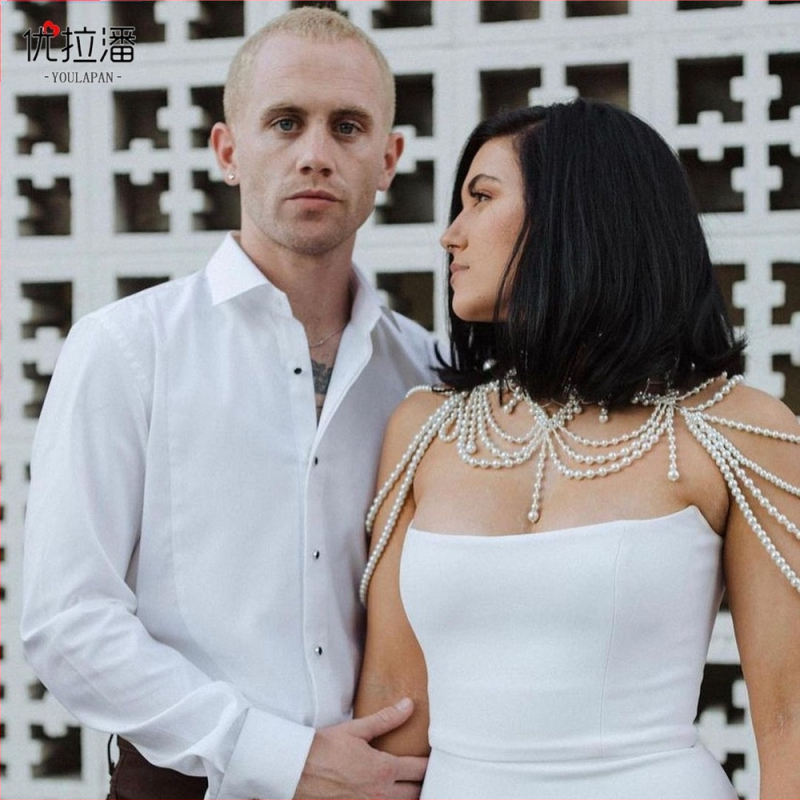 Yulapan VG09A Euroopa ja Ameerika uue stiili kerge luksuslik käsitsi valmistatud helmestega õlapärlitega tutiga õlakettkleidi aksessuaarid