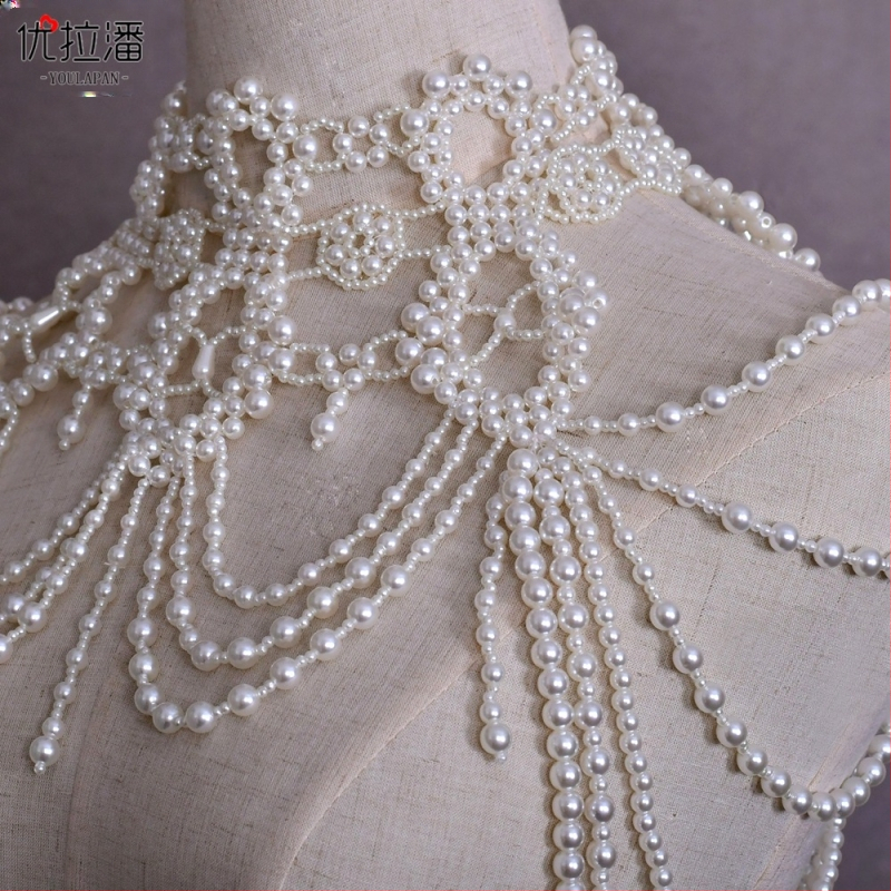 Yulapan VG09A Euroopa ja Ameerika uue stiili kerge luksuslik käsitsi valmistatud helmestega õlapärlitega tutiga õlakettkleidi aksessuaarid