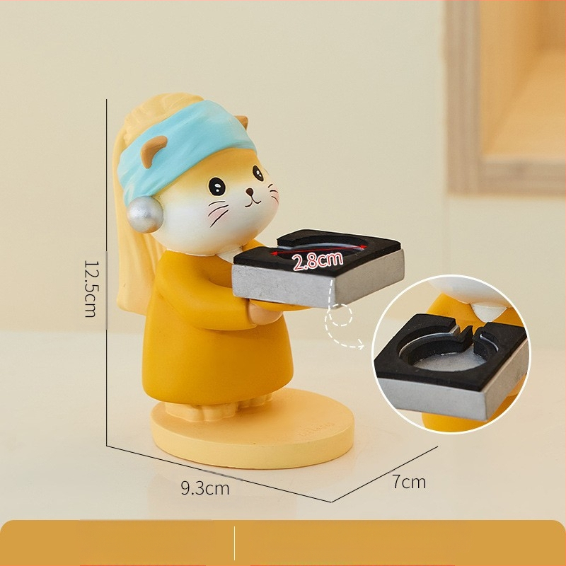 Mielas kūrybingas perlų katės laikrodžio įkrovimo laikiklis, „Huawei“ naktinis staliukas namams, darbalaukis, praktiška dekoratyvinė dovana