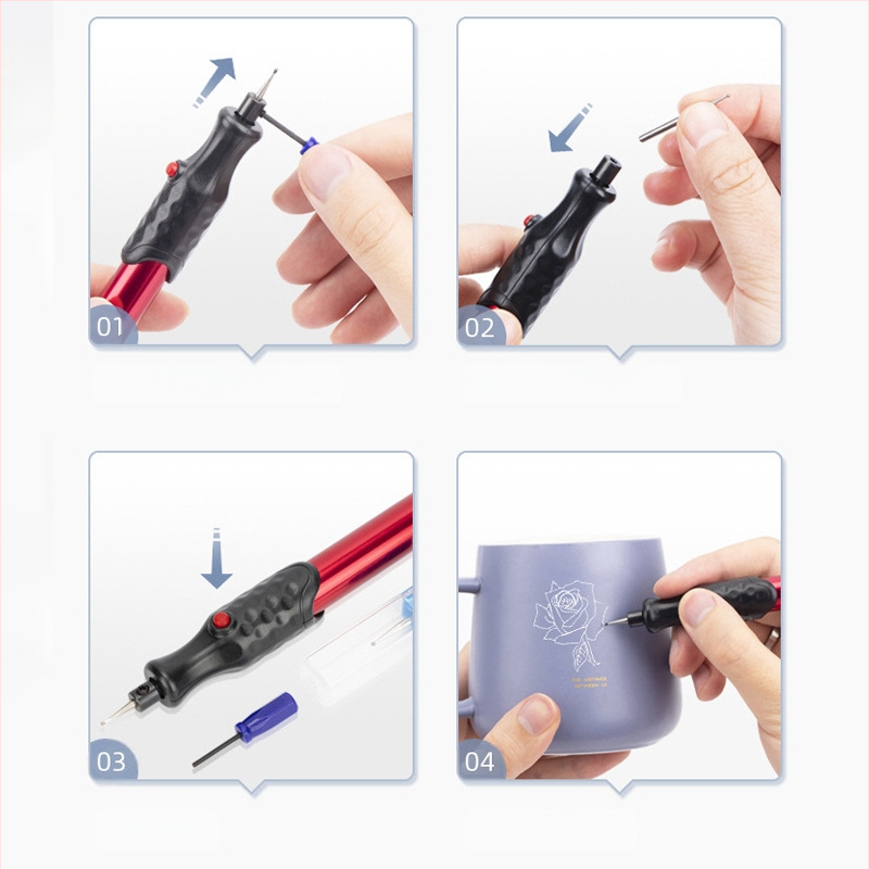 Μίνι μεταλλικό στυλό χαμηλού θορύβου ηλεκτρικό χάραξης σε σχήμα στυλό, υψηλής ταχύτητας, ασύρματο μικροσκοπικό ηλεκτρικό μύλο γυαλιού DIY