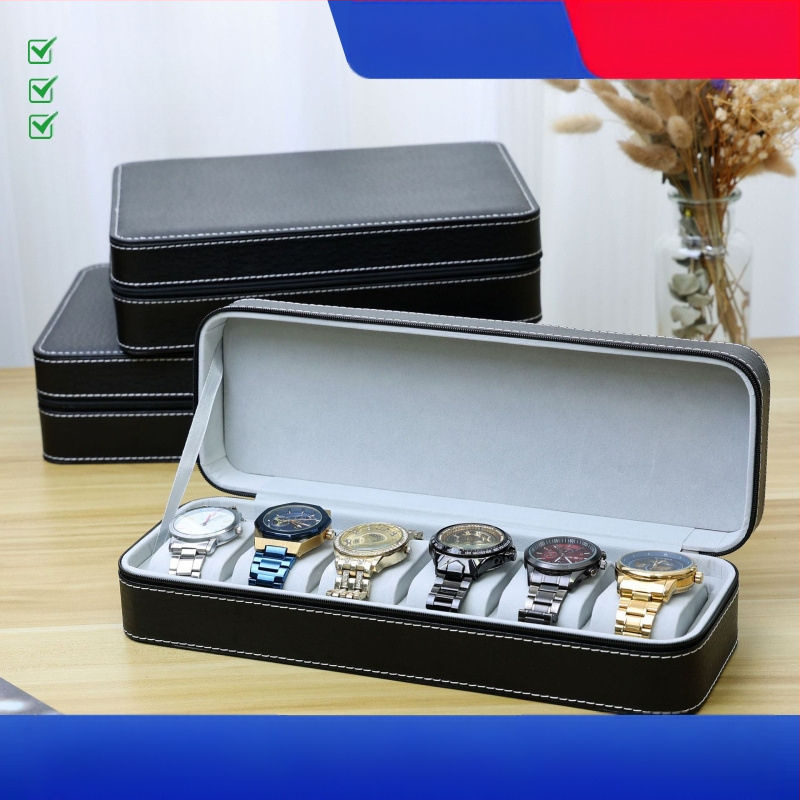 „Gold Guild“ pakuotės PU odos stručio rašto 6102 pozicijų laikrodžių krepšys papuošalų laikymo ekrano užtrauktuko pakavimo dėžutė