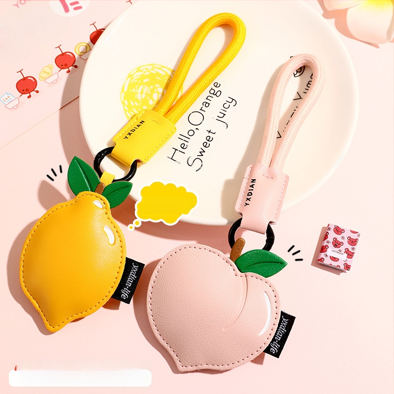 Animacinių filmukų mielas odinis vaisių mados kūrybingas automobilio raktų pakabukas išskirtinis krepšys pakabukas pora maža dovana didmeninė prekyba