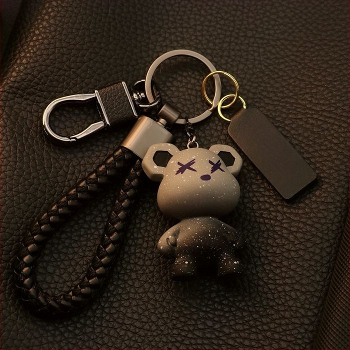 Aukštos klasės meškiuko vyriškas ir moteriškas raktų pakabukas, mielas žvaigždėto dangaus meškiuko automobilio raktų pakabukas, raktų pakabukas