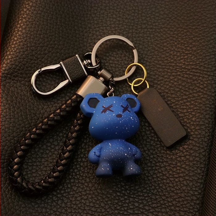 Aukštos klasės meškiuko vyriškas ir moteriškas raktų pakabukas, mielas žvaigždėto dangaus meškiuko automobilio raktų pakabukas, raktų pakabukas