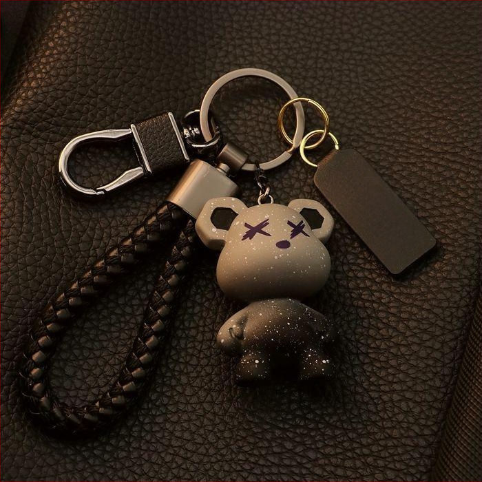 Aukštos klasės meškiuko vyriškas ir moteriškas raktų pakabukas, mielas žvaigždėto dangaus meškiuko automobilio raktų pakabukas, raktų pakabukas