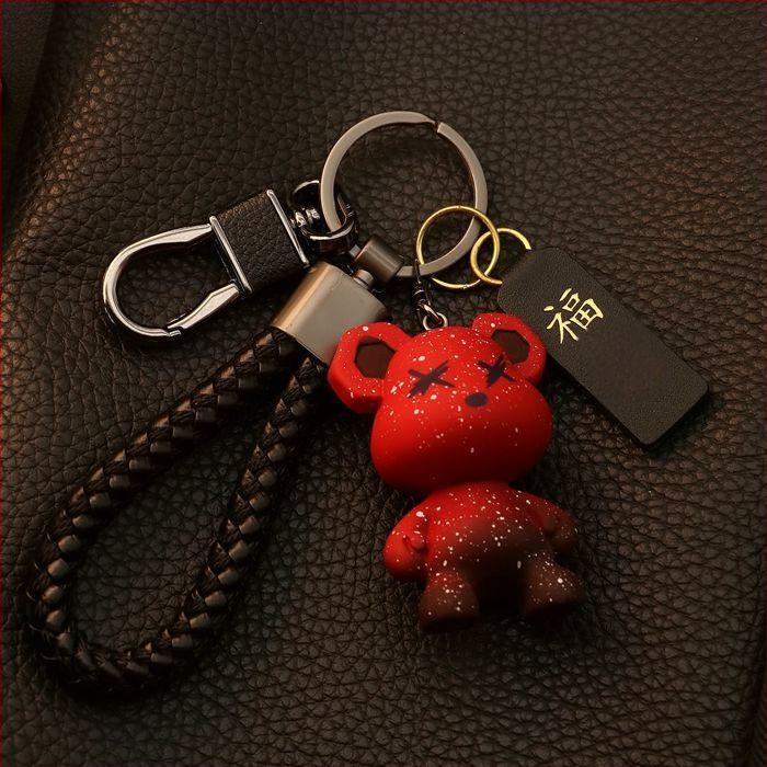 Aukštos klasės meškiuko vyriškas ir moteriškas raktų pakabukas, mielas žvaigždėto dangaus meškiuko automobilio raktų pakabukas, raktų pakabukas