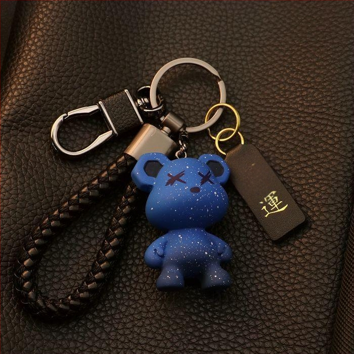 Aukštos klasės meškiuko vyriškas ir moteriškas raktų pakabukas, mielas žvaigždėto dangaus meškiuko automobilio raktų pakabukas, raktų pakabukas