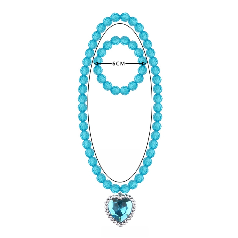 Europski i američki smrznuti nakit Princeza duga dječja ogrlica odijelo Ocean srce ljubav dragulj privjesak