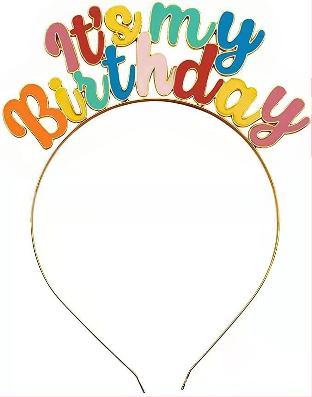 Europos ir Amerikos gimtadienio šventės spalvingos galvos juostos, spalvingos karūnos, plaukų aksesuarai, lašančios aliejaus raidės, mano gimtadienio galvos juostos