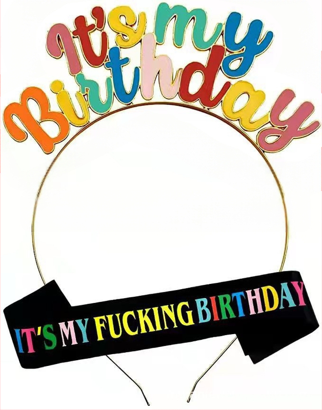 Europos ir Amerikos gimtadienio šventės spalvingos galvos juostos, spalvingos karūnos, plaukų aksesuarai, lašančios aliejaus raidės, mano gimtadienio galvos juostos