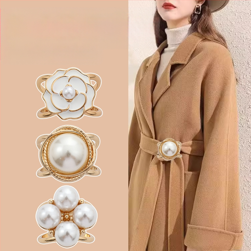 2024 νέα χονδρική αγκράφα μέσης παλτό καρφίτσα κασκόλ αγκράφα αντιανεμικό ζώνη κόμπο αγκράφα κορδέλα σταθερό χονδρικό κασκόλ