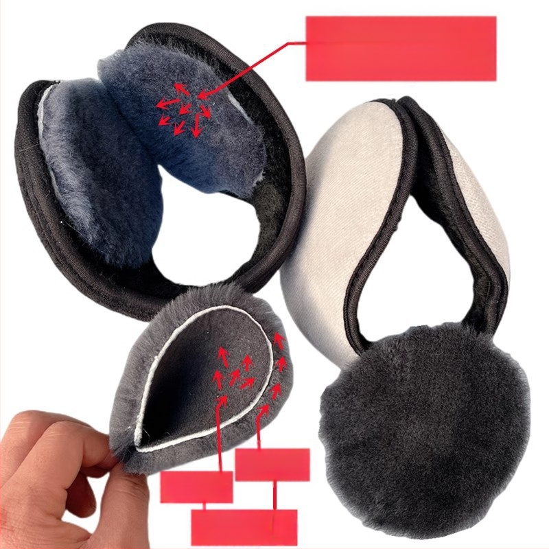 Ausinės Ausinės Šiltos grynos vilnos ausinės Vyrams ir moterims Ausų apsauga Neužšąlančios Ausų maišelis Sustorintos Neperšlampamos Vėjo Atsparios Šalčiui Rudeniui ir Žiemai