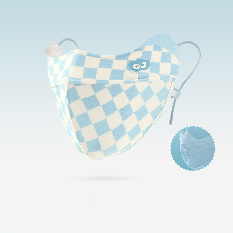 Dopamino kaukė nuo saulės moterims, apsauganti nuo ultravioletinių spindulių, maža, kvėpuojanti, vėsi ledo šilko kaukė, skirta akims, apsauganti nuo saulės.