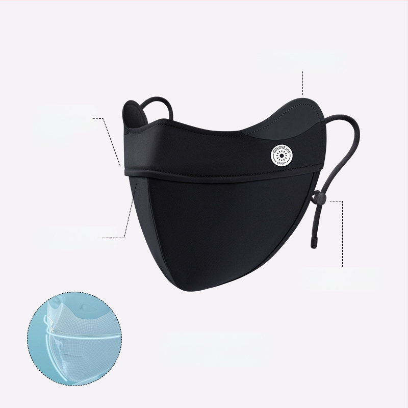 Dopamino kaukė nuo saulės moterims, apsauganti nuo ultravioletinių spindulių, maža, kvėpuojanti, vėsi ledo šilko kaukė, skirta akims, apsauganti nuo saulės.