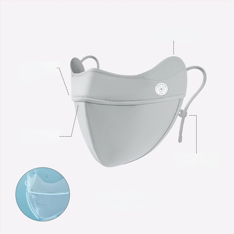 Dopamino kaukė nuo saulės moterims, apsauganti nuo ultravioletinių spindulių, maža, kvėpuojanti, vėsi ledo šilko kaukė, skirta akims, apsauganti nuo saulės.