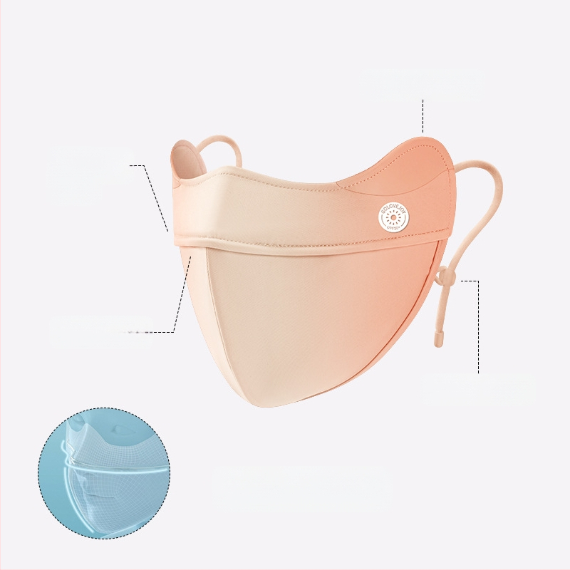 Dopamino kaukė nuo saulės moterims, apsauganti nuo ultravioletinių spindulių, maža, kvėpuojanti, vėsi ledo šilko kaukė, skirta akims, apsauganti nuo saulės.