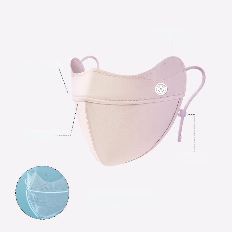 Dopamino kaukė nuo saulės moterims, apsauganti nuo ultravioletinių spindulių, maža, kvėpuojanti, vėsi ledo šilko kaukė, skirta akims, apsauganti nuo saulės.