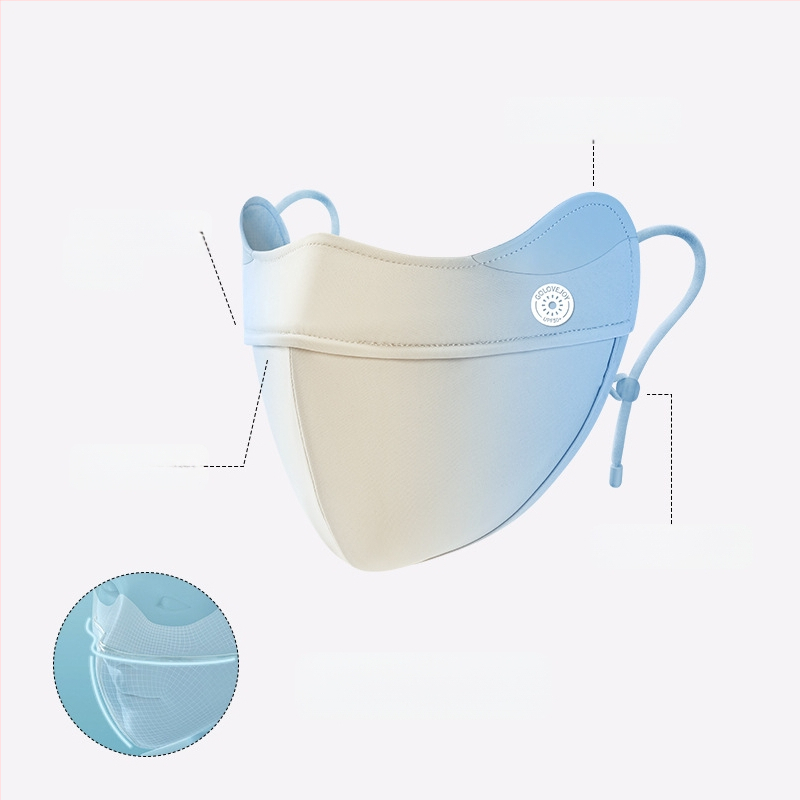 Dopamino kaukė nuo saulės moterims, apsauganti nuo ultravioletinių spindulių, maža, kvėpuojanti, vėsi ledo šilko kaukė, skirta akims, apsauganti nuo saulės.