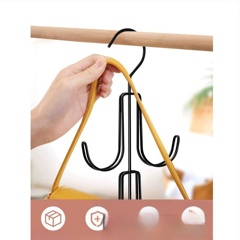 Daugiafunkcinis metalinis kabliukų stovas rankinei, šalikui, diržui, kaklaraiščiui, drabužiams, aksesuarams, apdailos furnitūros stovas