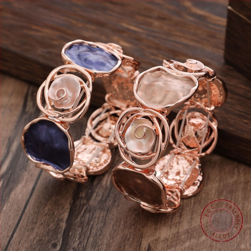 Pārrobežu sprādzieni Krāsu gleznošana Eļļas ģeometrija Rožu elastīga aproce Modes augstas klases sieviešu universāla sakausējuma aproce