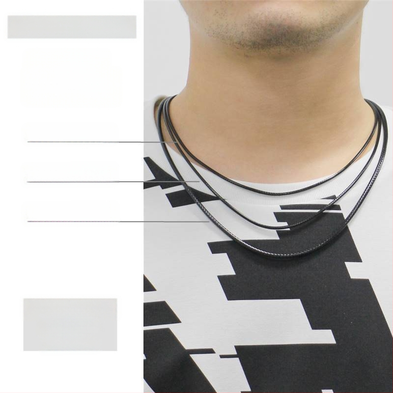 Κολιέ από τιτάνιο, ατσάλι, σχοινί, κόκκινο και μαύρο σχοινί, δερμάτινο σχοινί με πλεγμένο σχοινί, μενταγιόν από νεφρίτη για άνδρες και γυναίκες