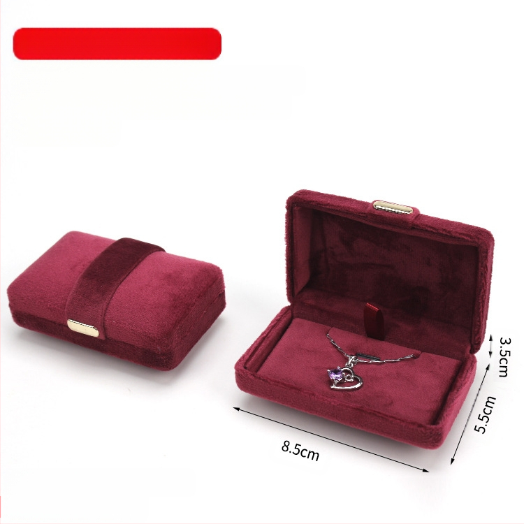 Aksominio audinio papuošalų dėžutė su dvigubu žiedu ir pakabuku, pakavimo dėžutė su metaline sagtimi, paprasta, išskirtinė ir patogi dovanų dėžutė laikymui