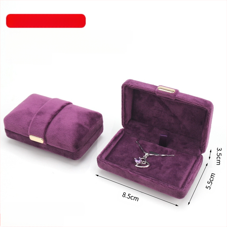 Aksominio audinio papuošalų dėžutė su dvigubu žiedu ir pakabuku, pakavimo dėžutė su metaline sagtimi, paprasta, išskirtinė ir patogi dovanų dėžutė laikymui