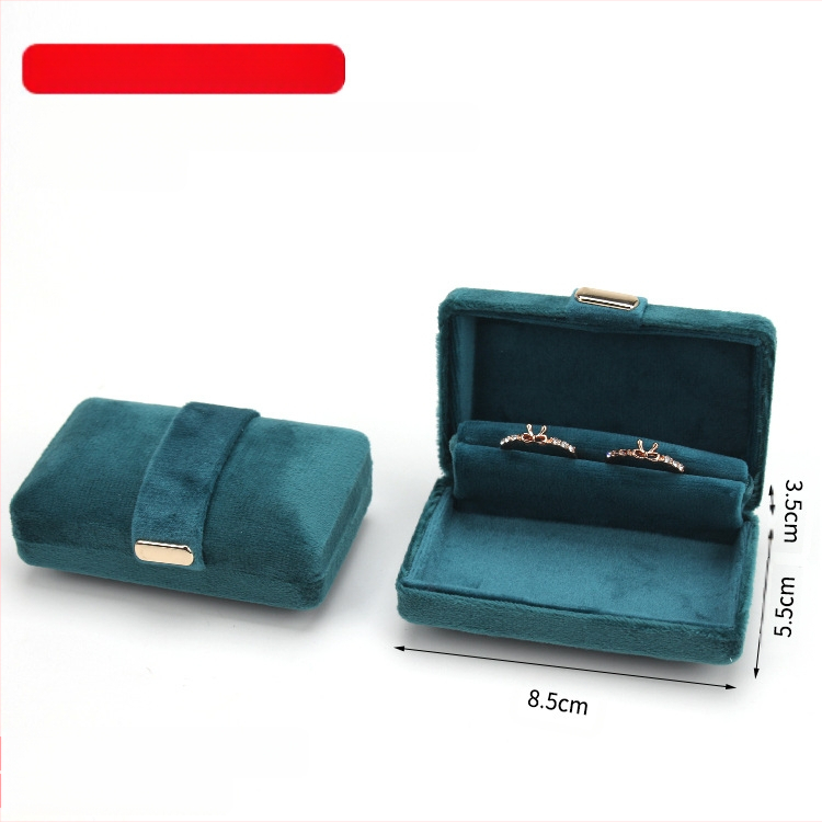 Aksominio audinio papuošalų dėžutė su dvigubu žiedu ir pakabuku, pakavimo dėžutė su metaline sagtimi, paprasta, išskirtinė ir patogi dovanų dėžutė laikymui