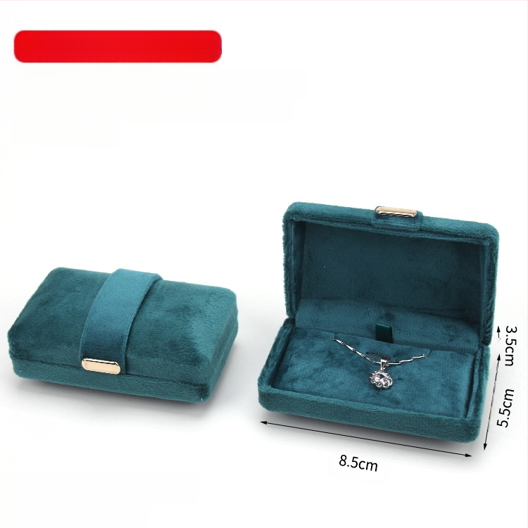 Aksominio audinio papuošalų dėžutė su dvigubu žiedu ir pakabuku, pakavimo dėžutė su metaline sagtimi, paprasta, išskirtinė ir patogi dovanų dėžutė laikymui