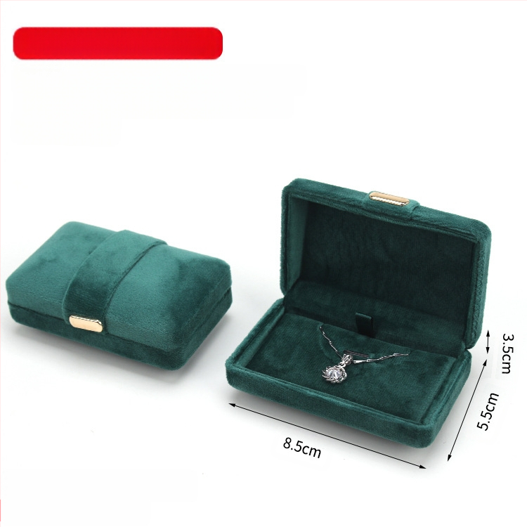 Aksominio audinio papuošalų dėžutė su dvigubu žiedu ir pakabuku, pakavimo dėžutė su metaline sagtimi, paprasta, išskirtinė ir patogi dovanų dėžutė laikymui