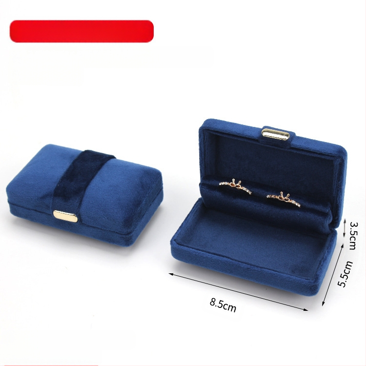 Aksominio audinio papuošalų dėžutė su dvigubu žiedu ir pakabuku, pakavimo dėžutė su metaline sagtimi, paprasta, išskirtinė ir patogi dovanų dėžutė laikymui