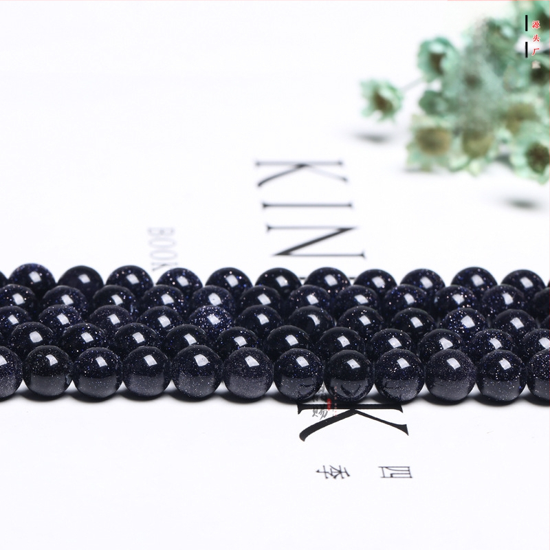 Mėlyno smiltainio palaidi karoliukai „Pasidaryk pats“ krištolinė mėlyno smiltainio apyrankė, karoliukų papuošalų aksesuarai, norų akmuo, pusiau apdirbtas žvaigždėto dangaus akmuo