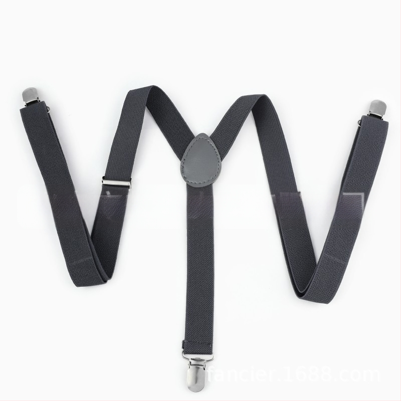 Madingos, laisvalaikio stiliaus, elastinės petnešos su trimis segtukais, vienspalvės, reguliuojamo ilgio, unisex, tiesūs plaukai.