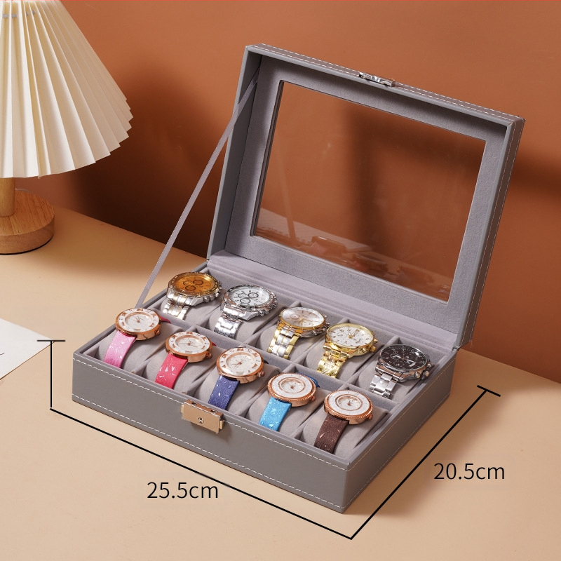 Nepriklausoma stoglangio laikrodžių laikymo dėžutė su išskirtine stikline dulkėms atsparia laikrodžių laikymo dėžute