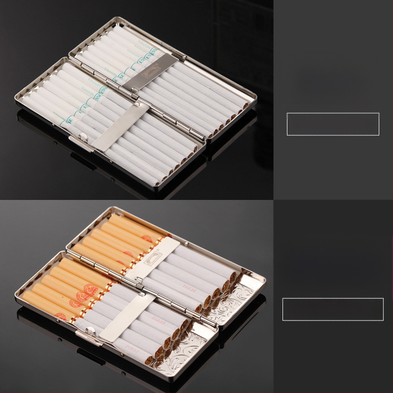 Dvigubo pistoleto moteriška smulki cigarečių dėžutė, 14 vnt. pakuotė, ilga vyriška cigarečių dėžutė, išskirtinė, kūrybinga, nešiojama metalinė cigarečių spaustukas, naujas