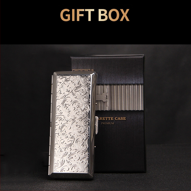 Dvigubo pistoleto moteriška smulki cigarečių dėžutė, 14 vnt. pakuotė, ilga vyriška cigarečių dėžutė, išskirtinė, kūrybinga, nešiojama metalinė cigarečių spaustukas, naujas