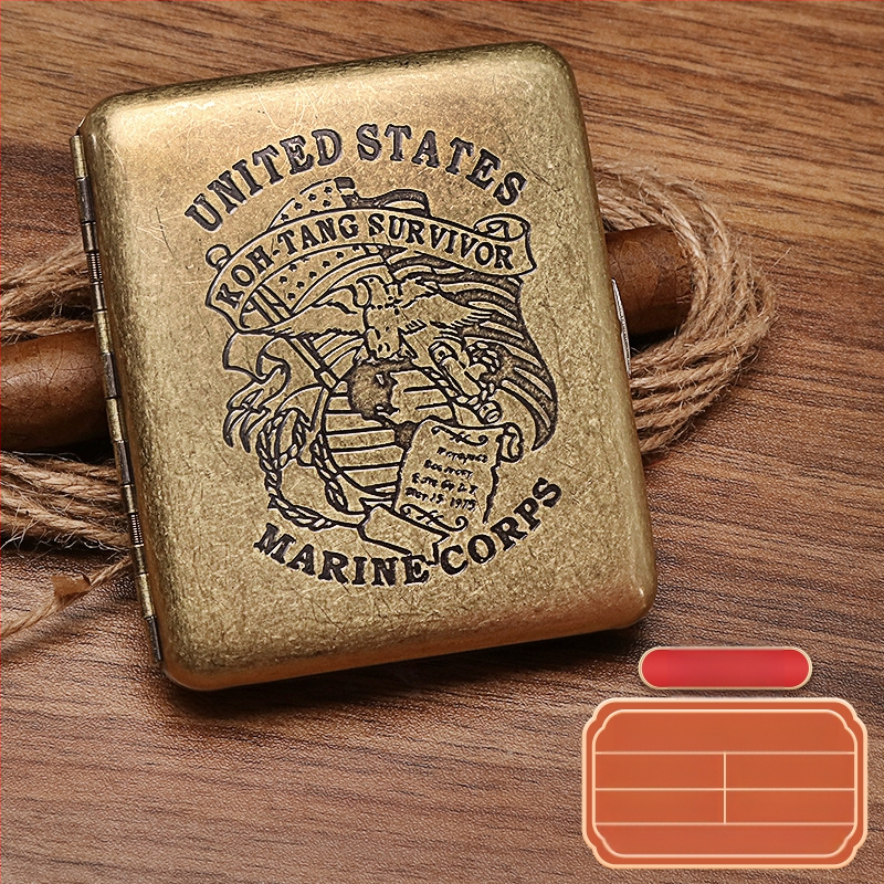 Naujas metalinis dvipusis atverčiamas 20 cigarečių dėklas bronzinės gėlės formos automatinis nešiojamas cigarečių dėklas, parduodamas sandėlyje, didmeninė prekyba gamykloje