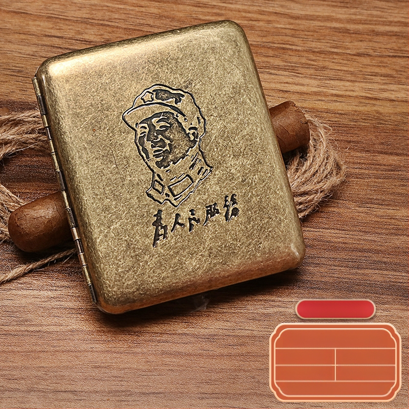 Naujas metalinis dvipusis atverčiamas 20 cigarečių dėklas bronzinės gėlės formos automatinis nešiojamas cigarečių dėklas, parduodamas sandėlyje, didmeninė prekyba gamykloje