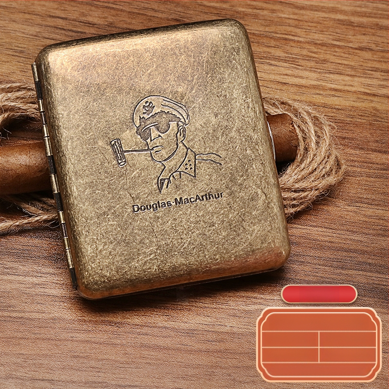 Naujas metalinis dvipusis atverčiamas 20 cigarečių dėklas bronzinės gėlės formos automatinis nešiojamas cigarečių dėklas, parduodamas sandėlyje, didmeninė prekyba gamykloje