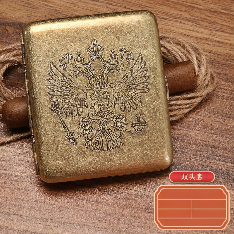 Naujas metalinis dvipusis atverčiamas 20 cigarečių dėklas bronzinės gėlės formos automatinis nešiojamas cigarečių dėklas, parduodamas sandėlyje, didmeninė prekyba gamykloje