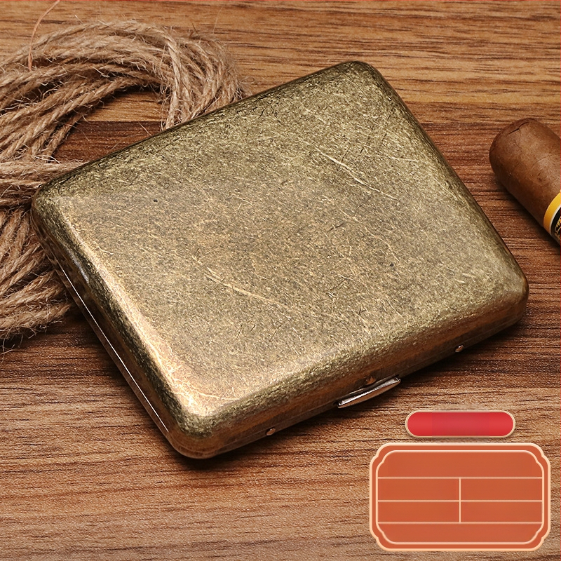 Naujas metalinis dvipusis atverčiamas 20 cigarečių dėklas bronzinės gėlės formos automatinis nešiojamas cigarečių dėklas, parduodamas sandėlyje, didmeninė prekyba gamykloje