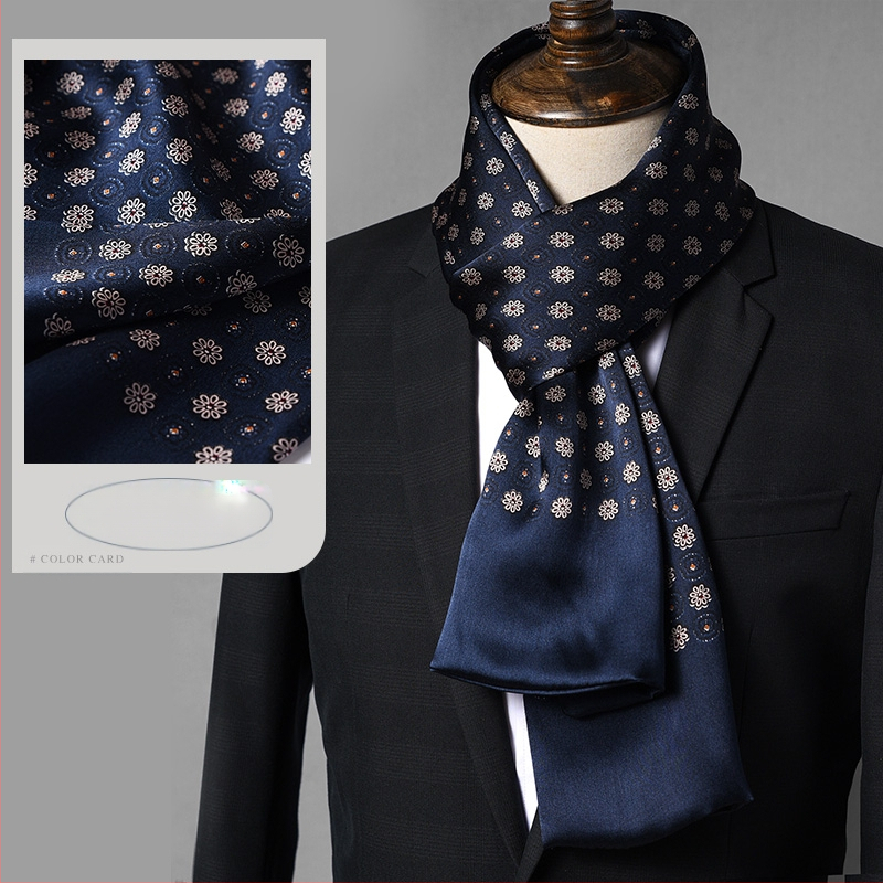 Aukštos kokybės šilko šalikas, vyriškas šilkmedžio šilko rudens ir žiemos 2025 m. naujas plonas šilko šalikas, dėvėti kostiumą, marškinius, kaklo apsaugos šalikas